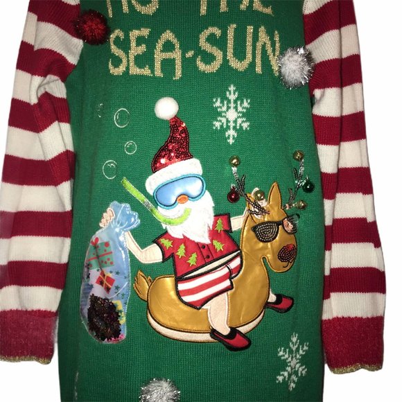 NWT United States Sweaters Santa Reindeer Tunic XL - Picture 3 of 8